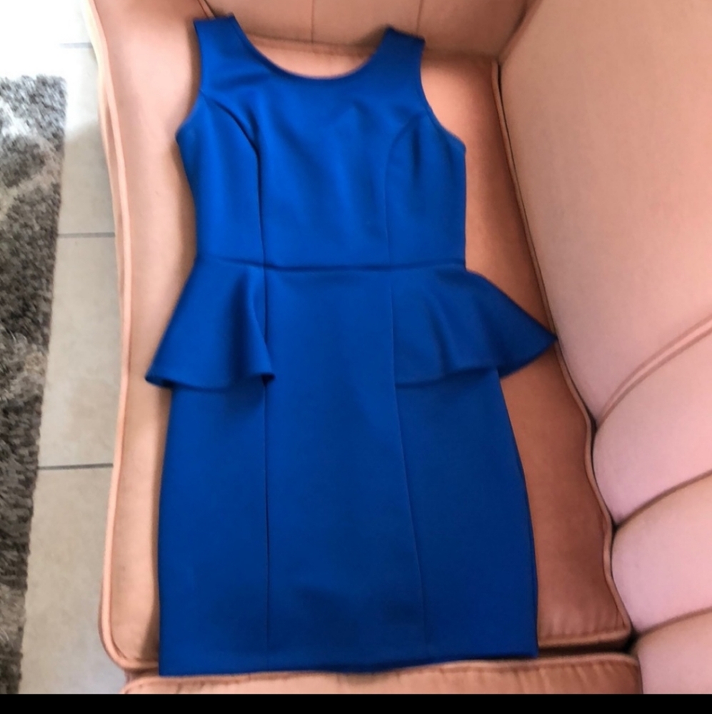 Forever 21 blue peplum dress